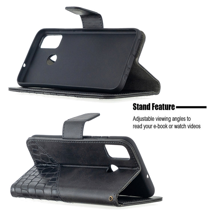 For Huawei Honor 9X Lite Matching Color Crocodile Texture Horizontal Flip PU Leather Case with Holder & Card Slots & Wallet