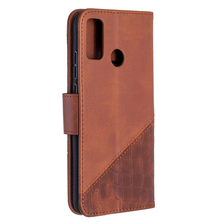 For Huawei Honor 9X Lite Matching Color Crocodile Texture Horizontal Flip PU Leather Case with Holder & Card Slots & Wallet