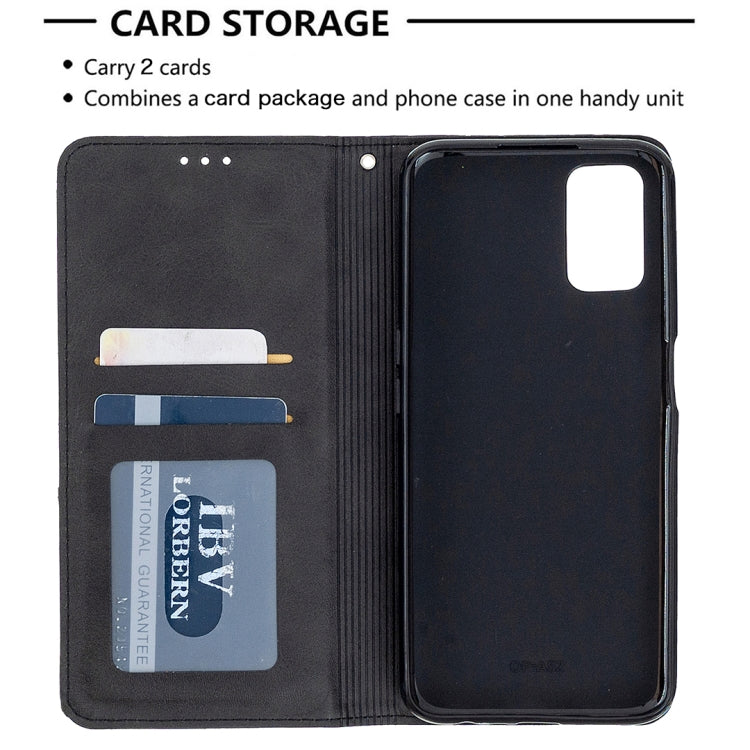 For Oppo A72 / A52 / A92 Rhombus Texture Horizontal Flip Magnetic Leather Case with Holder & Card Slots