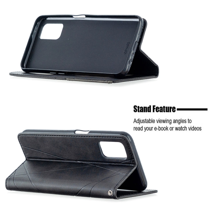 For Oppo A72 / A52 / A92 Rhombus Texture Horizontal Flip Magnetic Leather Case with Holder & Card Slots