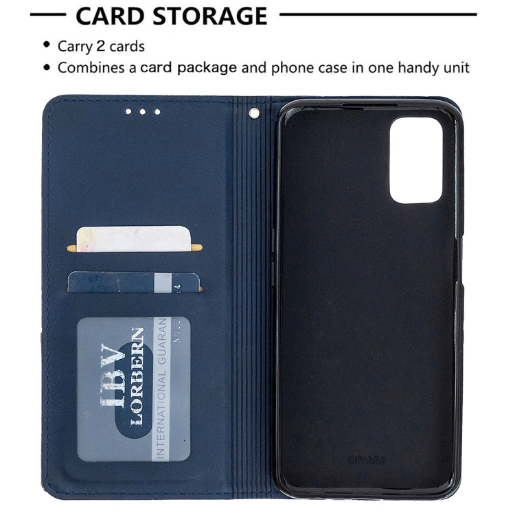 For Oppo A72 / A52 / A92 Rhombus Texture Horizontal Flip Magnetic Leather Case with Holder & Card Slots