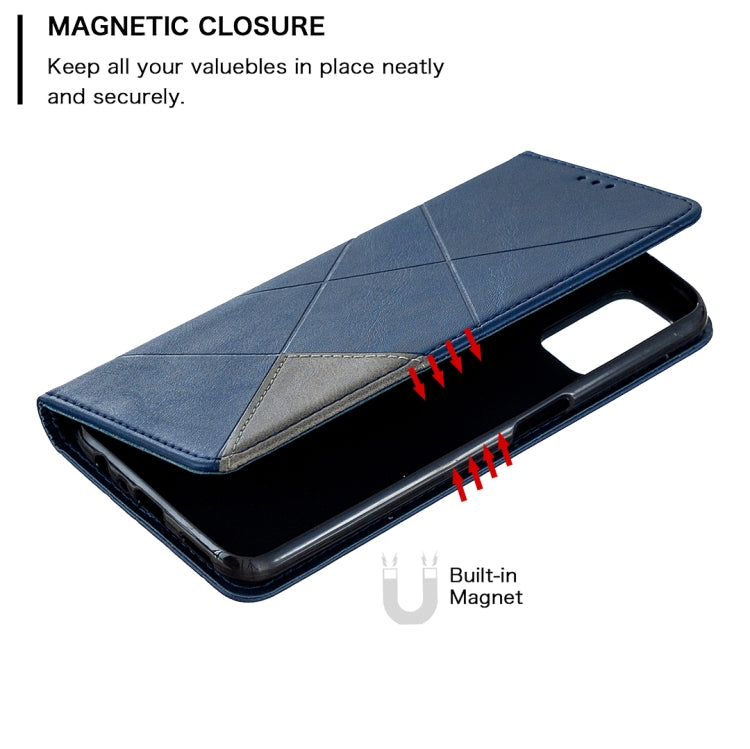 For Oppo A72 / A52 / A92 Rhombus Texture Horizontal Flip Magnetic Leather Case with Holder & Card Slots