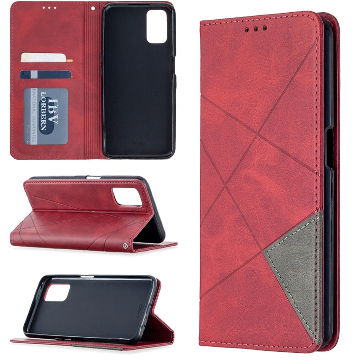 For Oppo A72 / A52 / A92 Rhombus Texture Horizontal Flip Magnetic Leather Case with Holder & Card Slots