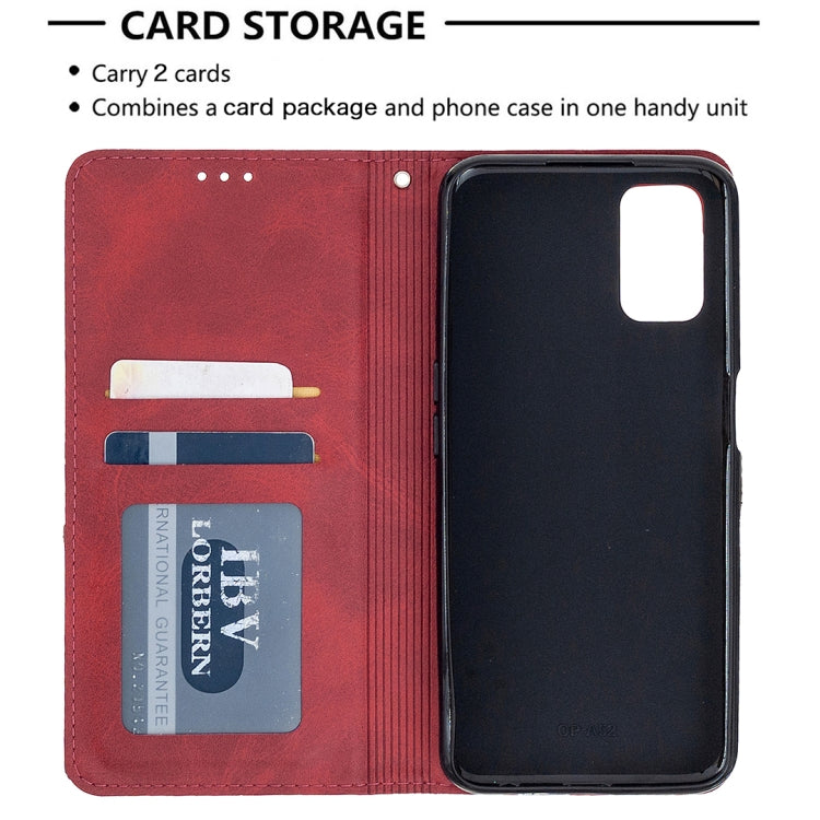 For Oppo A72 / A52 / A92 Rhombus Texture Horizontal Flip Magnetic Leather Case with Holder & Card Slots