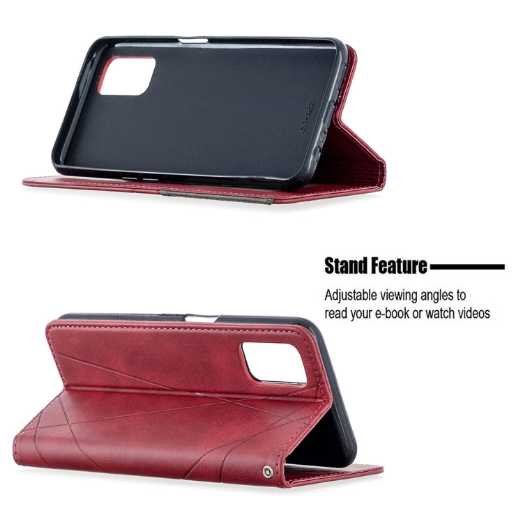 For Oppo A72 / A52 / A92 Rhombus Texture Horizontal Flip Magnetic Leather Case with Holder & Card Slots