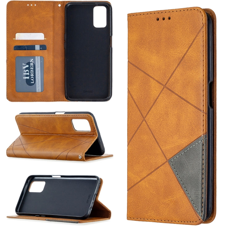 For Oppo A72 / A52 / A92 Rhombus Texture Horizontal Flip Magnetic Leather Case with Holder & Card Slots