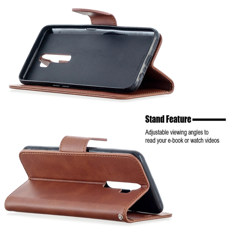 For Oppo A5 (2020) / A9 (2020) Retro Lambskin Texture Pure Color Horizontal Flip PU Leather Case with Holder & Card Slots & Wallet & Lanyard