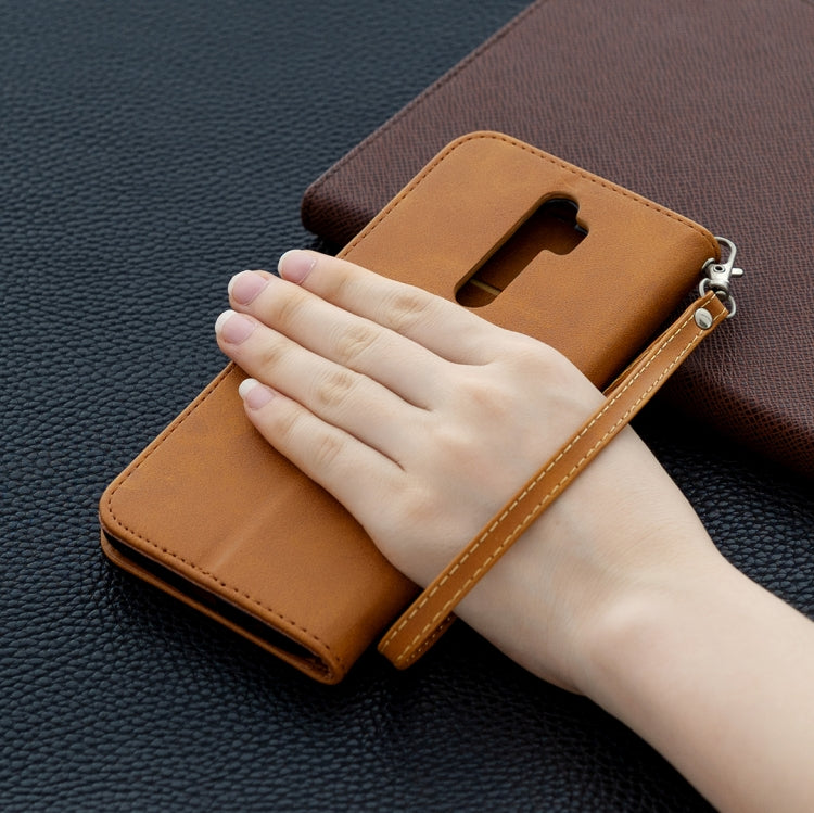 For Oppo A5 (2020) / A9 (2020) Retro Lambskin Texture Pure Color Horizontal Flip PU Leather Case with Holder & Card Slots & Wallet & Lanyard