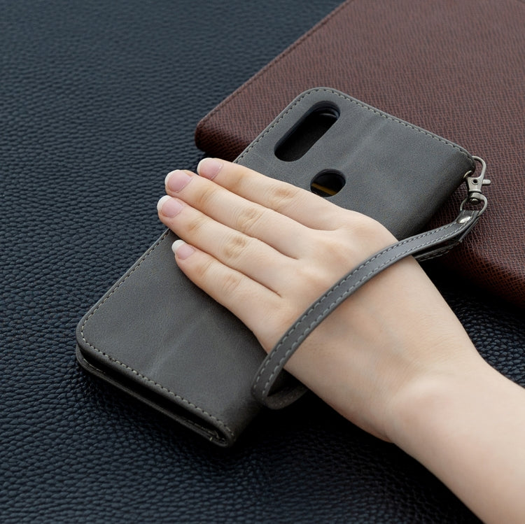 For Oppo A31 (2020) / A81 Retro Lambskin Texture Pure Color Horizontal Flip PU Leather Case with Holder & Card Slots & Wallet & Lanyard