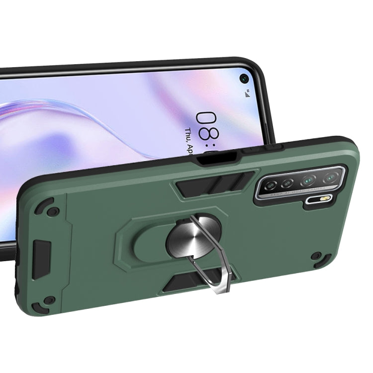 For Huawei Nova 7 SE / P40 Lite 5G 2 in 1 Armour Series PC + TPU Protective Case with Ring Holder