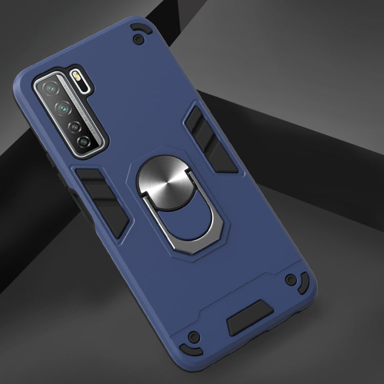 For Huawei Nova 7 SE / P40 Lite 5G 2 in 1 Armour Series PC + TPU Protective Case with Ring Holder