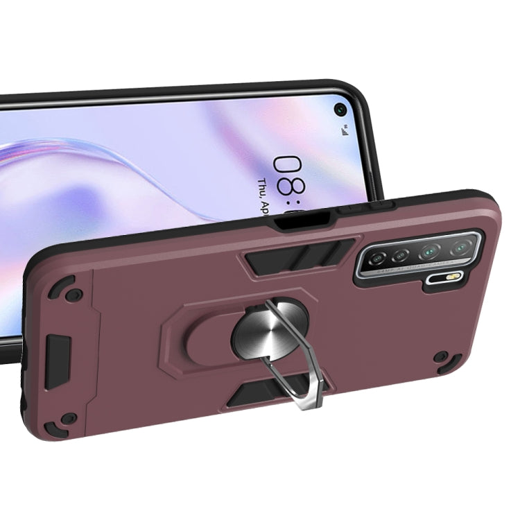 For Huawei Nova 7 SE / P40 Lite 5G 2 in 1 Armour Series PC + TPU Protective Case with Ring Holder