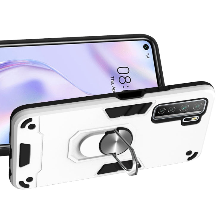 For Huawei Nova 7 SE / P40 Lite 5G 2 in 1 Armour Series PC + TPU Protective Case with Ring Holder