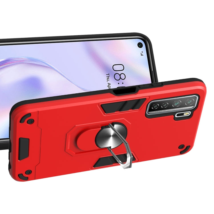 For Huawei Nova 7 SE / P40 Lite 5G 2 in 1 Armour Series PC + TPU Protective Case with Ring Holder