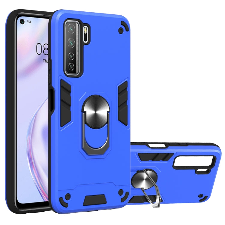 For Huawei Nova 7 SE / P40 Lite 5G 2 in 1 Armour Series PC + TPU Protective Case with Ring Holder