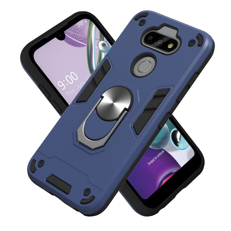 For LG K31 2 in 1 Armour Series PC + TPU Protective Case with Ring Holder