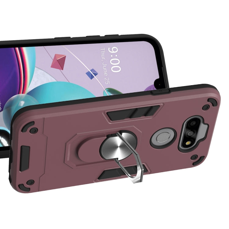 For LG K31 2 in 1 Armour Series PC + TPU Protective Case with Ring Holder