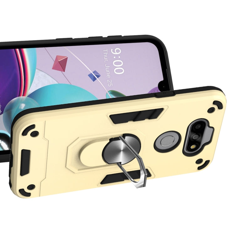 For LG K31 2 in 1 Armour Series PC + TPU Protective Case with Ring Holder