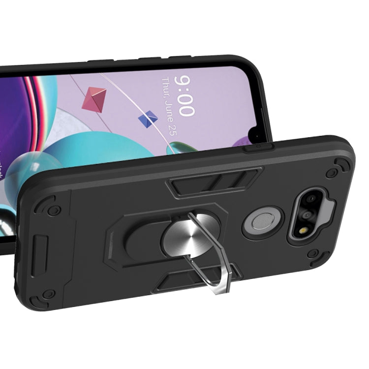 For LG K31 2 in 1 Armour Series PC + TPU Protective Case with Ring Holder