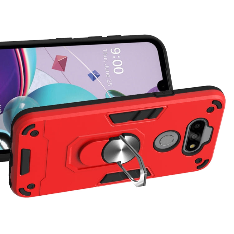 For LG K31 2 in 1 Armour Series PC + TPU Protective Case with Ring Holder