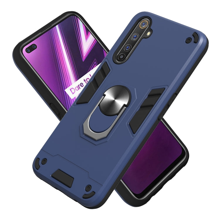For OPPO Realme 6 Pro 2 in 1 Armour Series PC + TPU Protective Case with Ring Holder