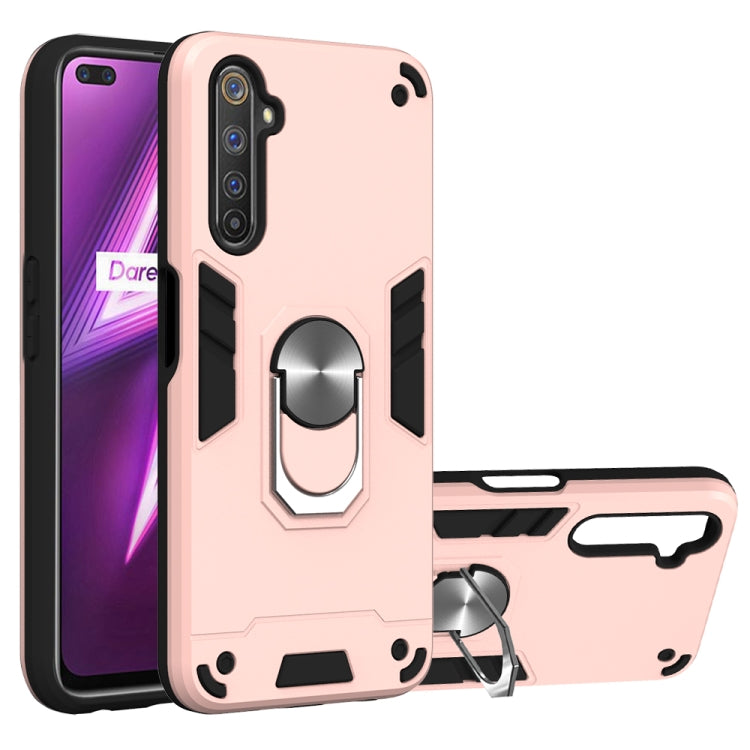 For OPPO Realme 6 Pro 2 in 1 Armour Series PC + TPU Protective Case with Ring Holder