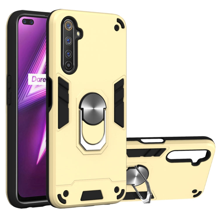 For OPPO Realme 6 Pro 2 in 1 Armour Series PC + TPU Protective Case with Ring Holder