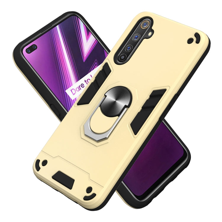 For OPPO Realme 6 Pro 2 in 1 Armour Series PC + TPU Protective Case with Ring Holder
