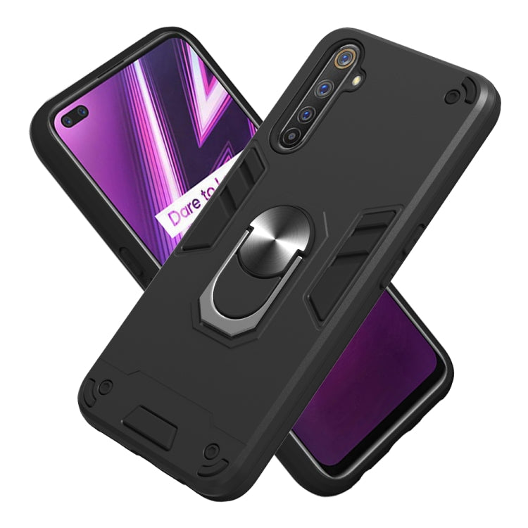 For OPPO Realme 6 Pro 2 in 1 Armour Series PC + TPU Protective Case with Ring Holder