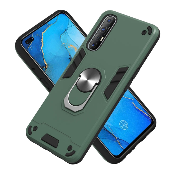 For OPPO Reno3 Pro (India) 2 in 1 Armour Series PC + TPU Protective Case with Ring Holder