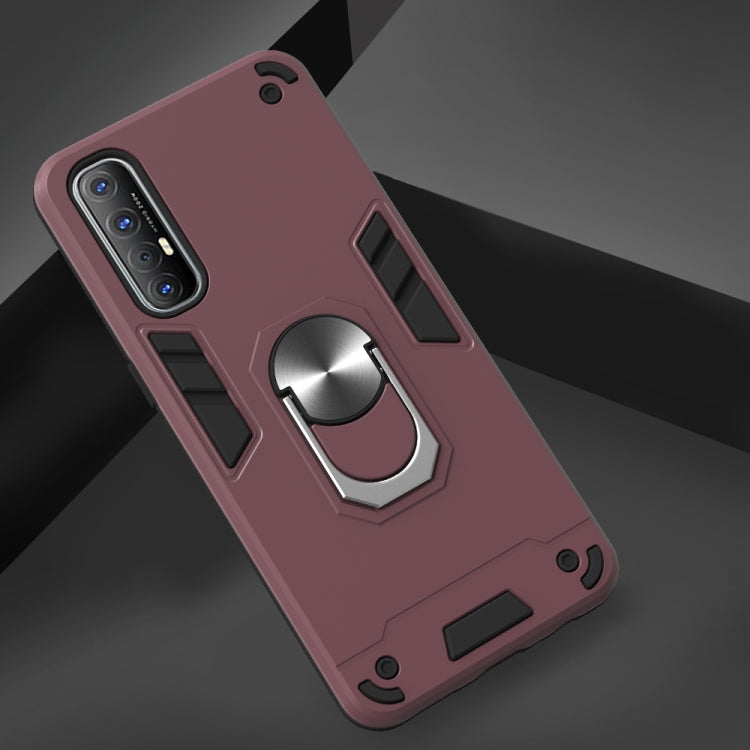 For OPPO Reno3 Pro (India) 2 in 1 Armour Series PC + TPU Protective Case with Ring Holder