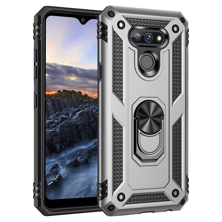 For LG Harmony 4 Shockproof TPU + PC Protective Case with 360 Degree Rotating Holder