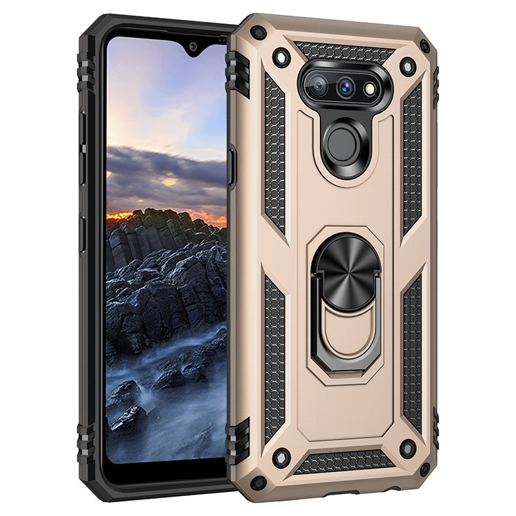 For LG Harmony 4 Shockproof TPU + PC Protective Case with 360 Degree Rotating Holder