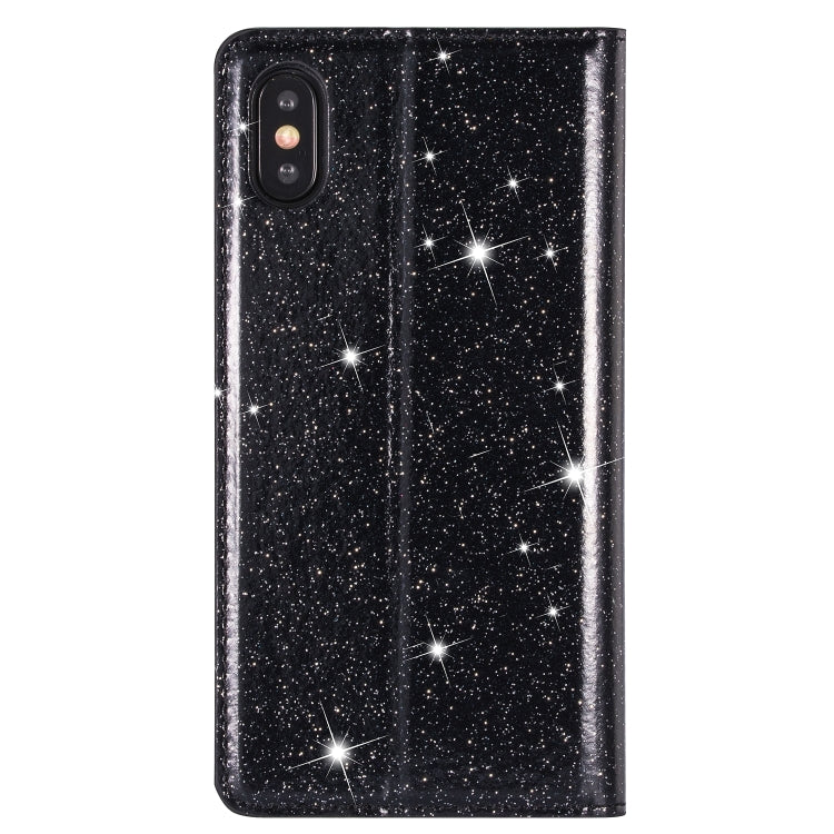 For iPhone XR Ultrathin Glitter Magnetic Horizontal Flip Leather Case with Holder & Card Slots
