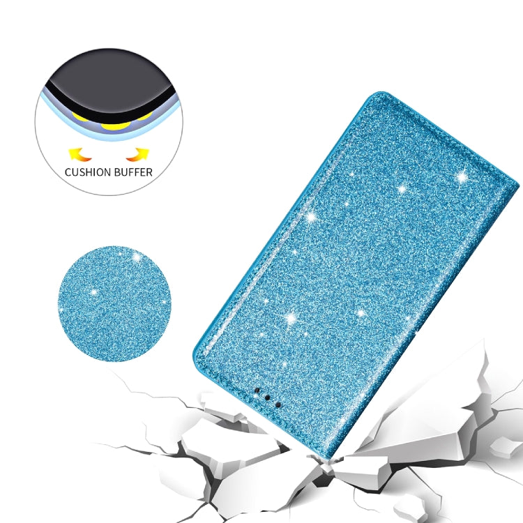 For iPhone XR Ultrathin Glitter Magnetic Horizontal Flip Leather Case with Holder & Card Slots