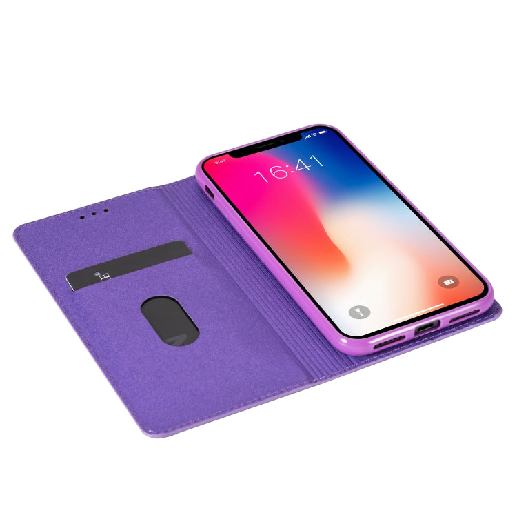For iPhone XR Ultrathin Glitter Magnetic Horizontal Flip Leather Case with Holder & Card Slots