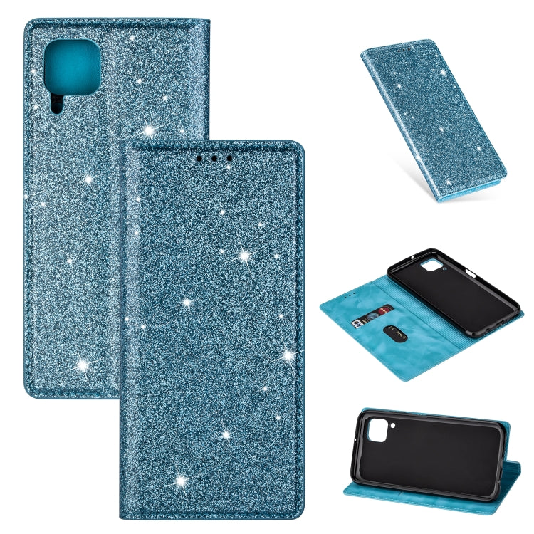 For Huawei P40 Lite Ultrathin Glitter Magnetic Horizontal Flip Leather Case with Holder & Card Slots