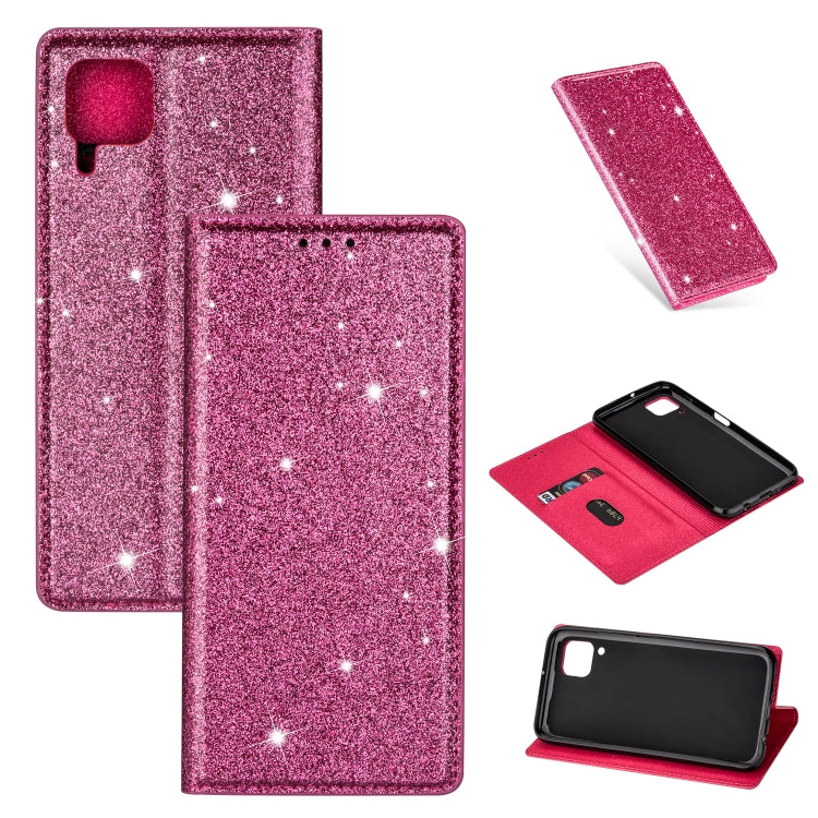 For Huawei P40 Lite Ultrathin Glitter Magnetic Horizontal Flip Leather Case with Holder & Card Slots