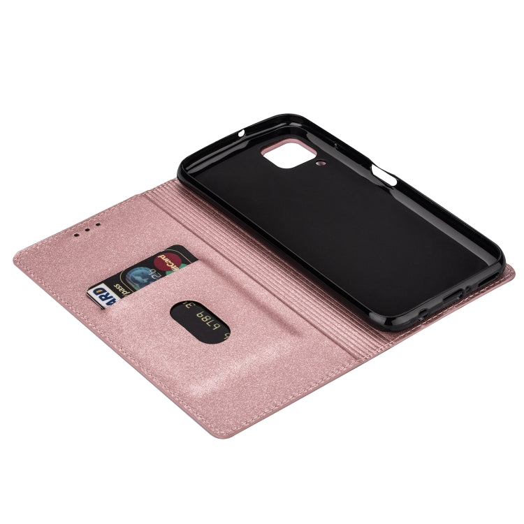 For Huawei P40 Lite Ultrathin Glitter Magnetic Horizontal Flip Leather Case with Holder & Card Slots