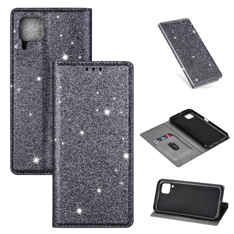 For Huawei P40 Lite Ultrathin Glitter Magnetic Horizontal Flip Leather Case with Holder & Card Slots