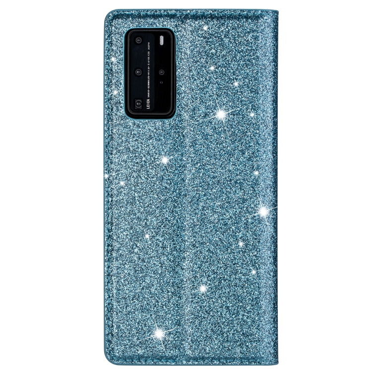 For Huawei P40 Ultrathin Glitter Magnetic Horizontal Flip Leather Case with Holder & Card Slots