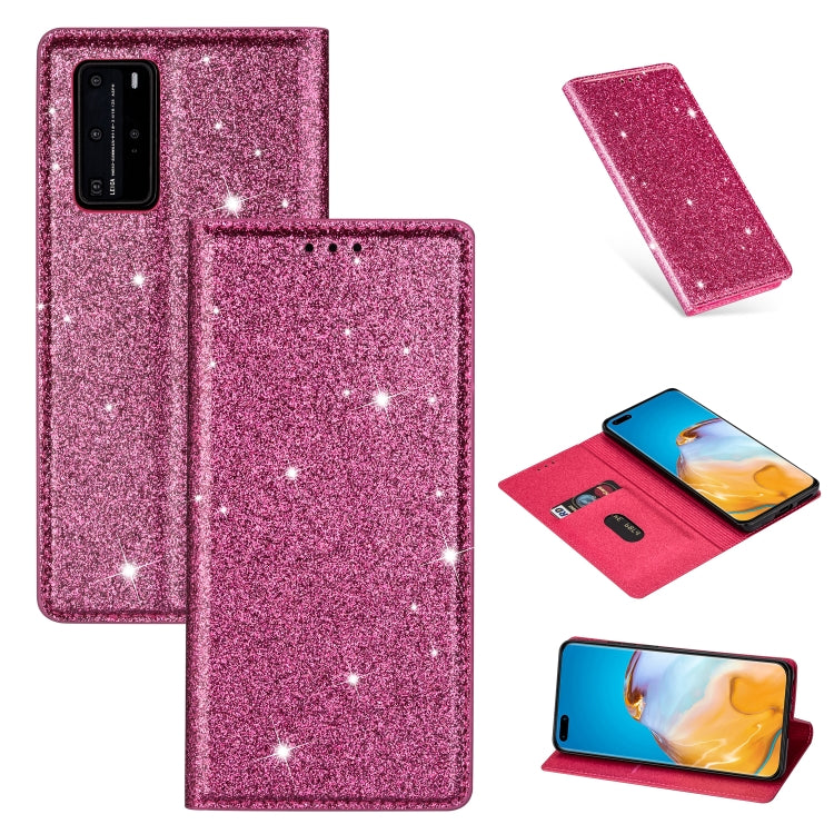 For Huawei P40 Pro Ultrathin Glitter Magnetic Horizontal Flip Leather Case with Holder & Card Slots