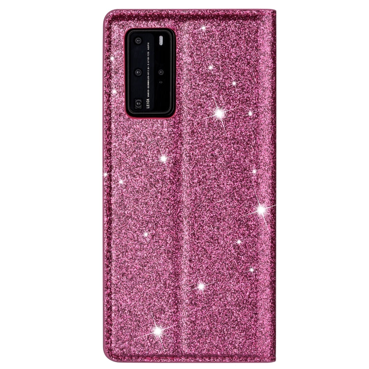For Huawei P40 Pro Ultrathin Glitter Magnetic Horizontal Flip Leather Case with Holder & Card Slots