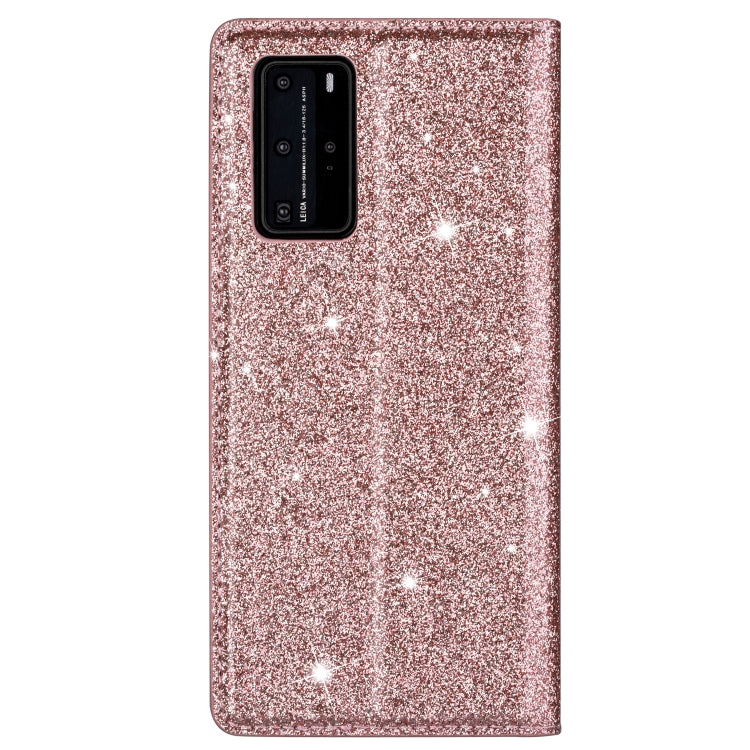 For Huawei P40 Pro Ultrathin Glitter Magnetic Horizontal Flip Leather Case with Holder & Card Slots