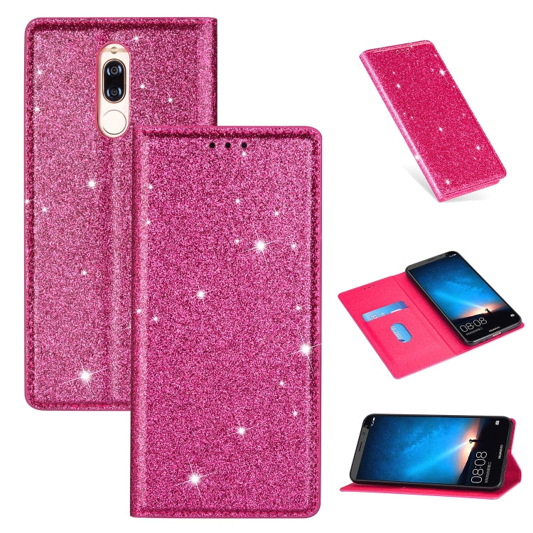 For Huawei Mate 10 Lite Ultrathin Glitter Magnetic Horizontal Flip Leather Case with Holder & Card Slots