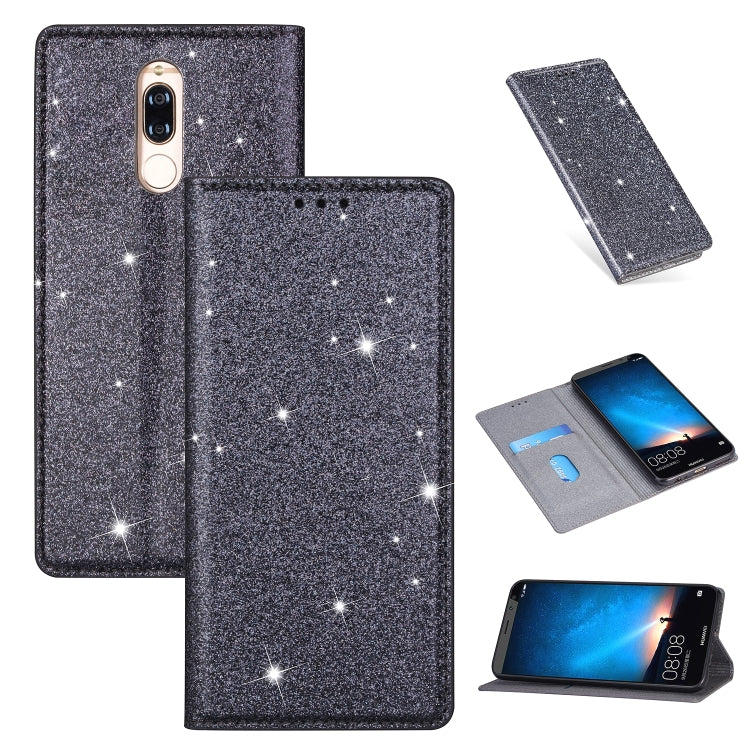 For Huawei Mate 10 Lite Ultrathin Glitter Magnetic Horizontal Flip Leather Case with Holder & Card Slots