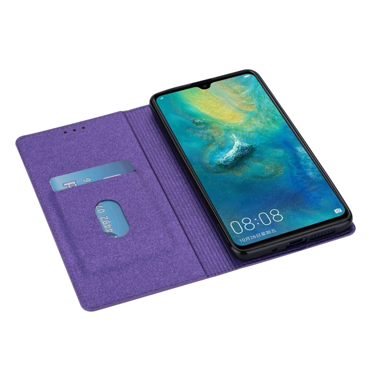 For Huawei Mate 20 Ultrathin Glitter Magnetic Horizontal Flip Leather Case with Holder & Card Slots