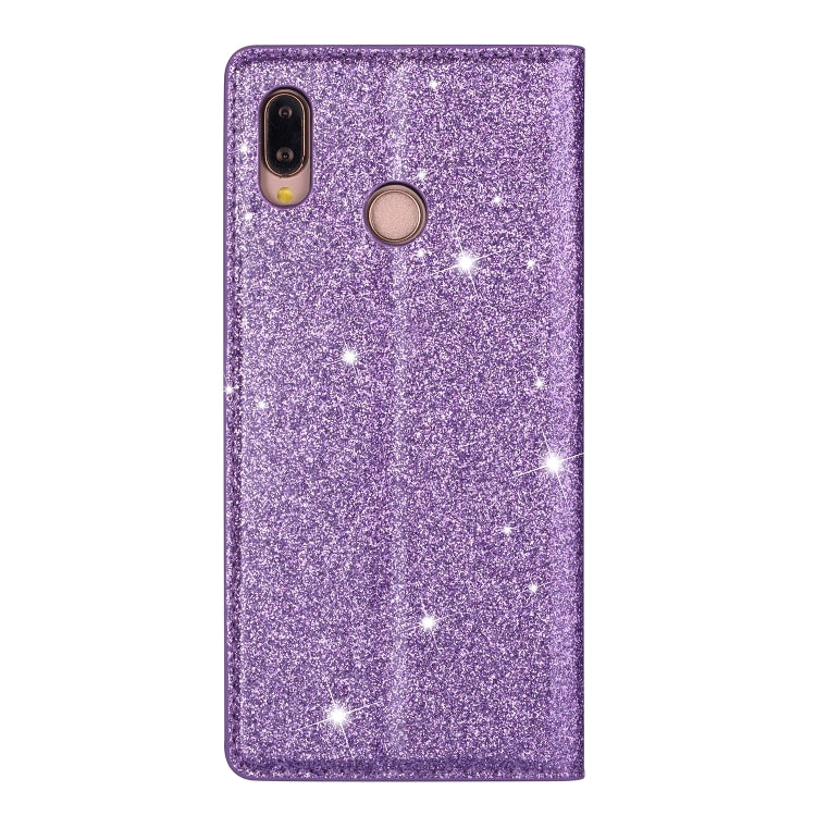 For Huawei P20 Lite Ultrathin Glitter Magnetic Horizontal Flip Leather Case with Holder & Card Slots