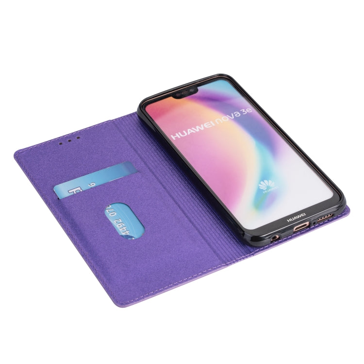 For Huawei P20 Lite Ultrathin Glitter Magnetic Horizontal Flip Leather Case with Holder & Card Slots