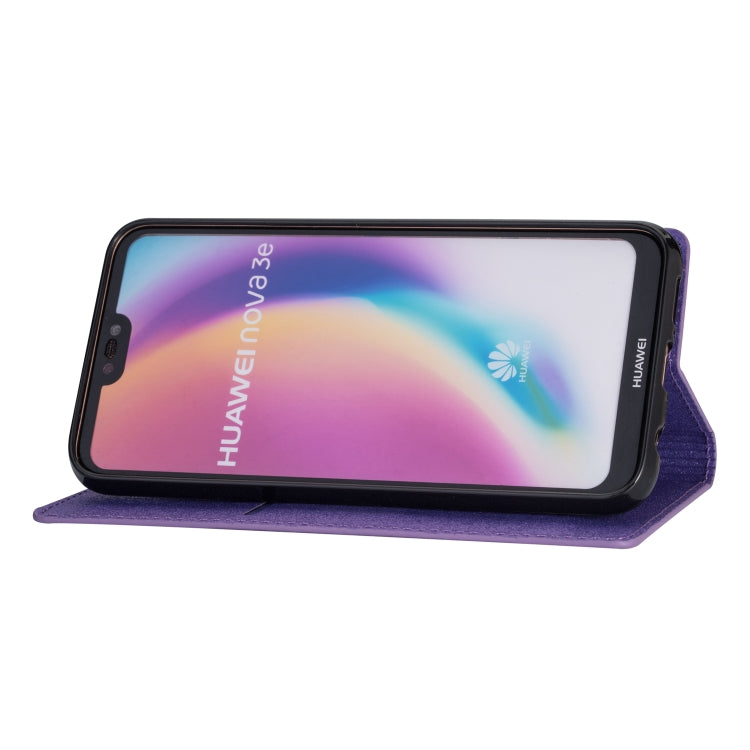 For Huawei P20 Lite Ultrathin Glitter Magnetic Horizontal Flip Leather Case with Holder & Card Slots